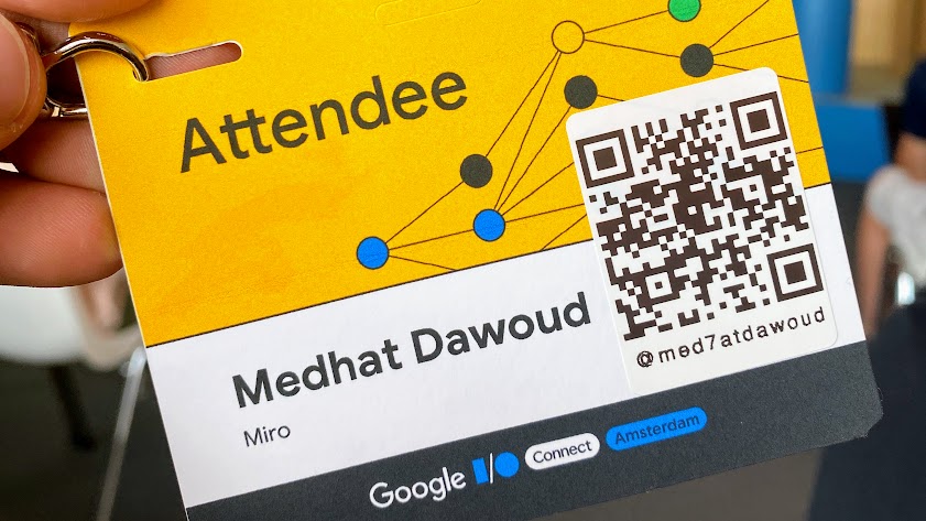 conf name tag with QR code